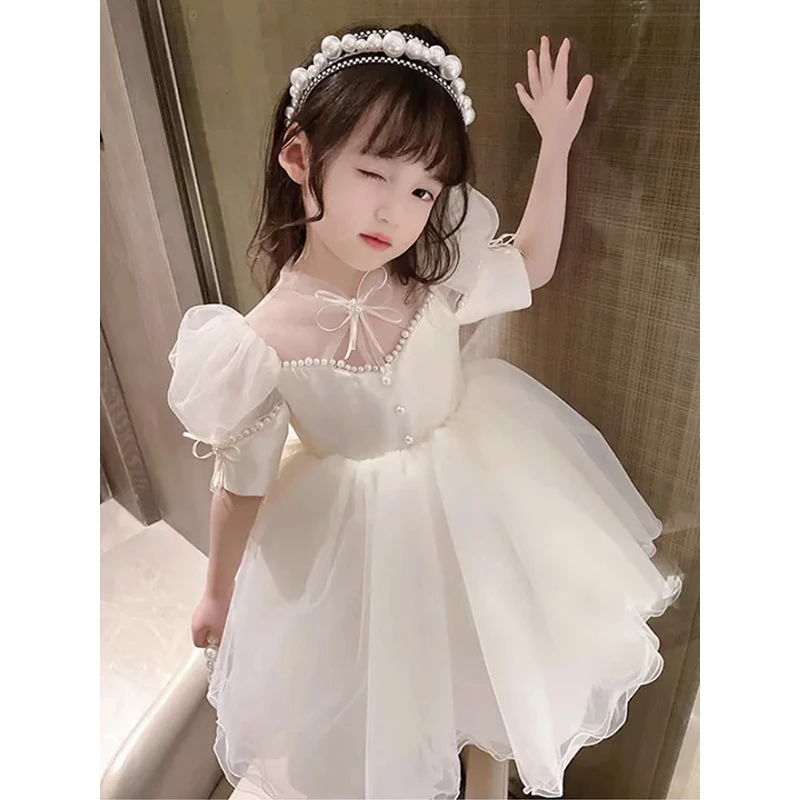 女童连衣裙儿童洋气夏季婚礼小女孩主持人花童蓬蓬纱儿童洋气夏季
