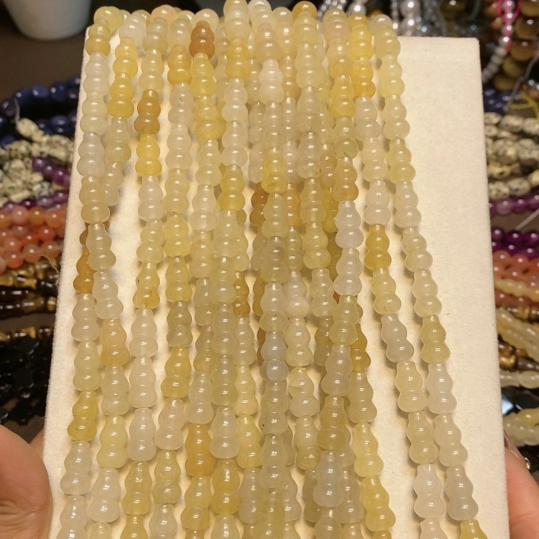 玛瑙/玉髓散珠天然金丝玉葫芦8mm一条