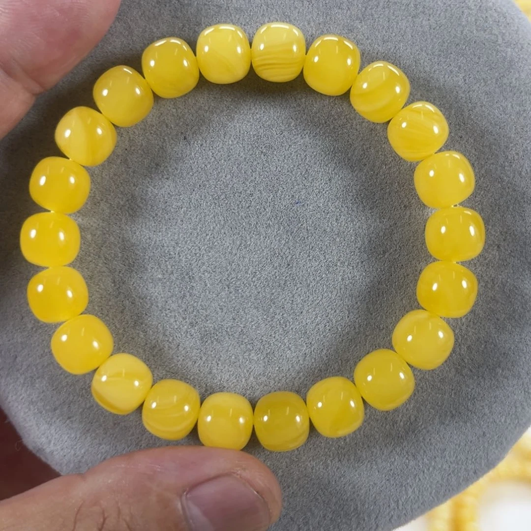 未镶嵌蜜蜡手串乌料焦皮同了鸡油黄