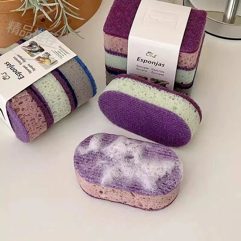 家用清洁海绵擦洗碗好物多色高密加厚沾油双面厨房魔力洗锅百洁布