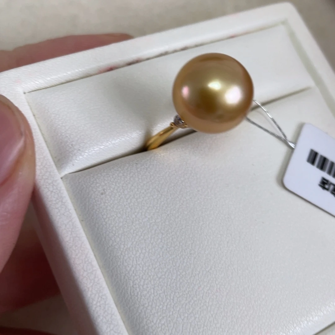 银S925镶嵌海水珍珠戒指12.3mm