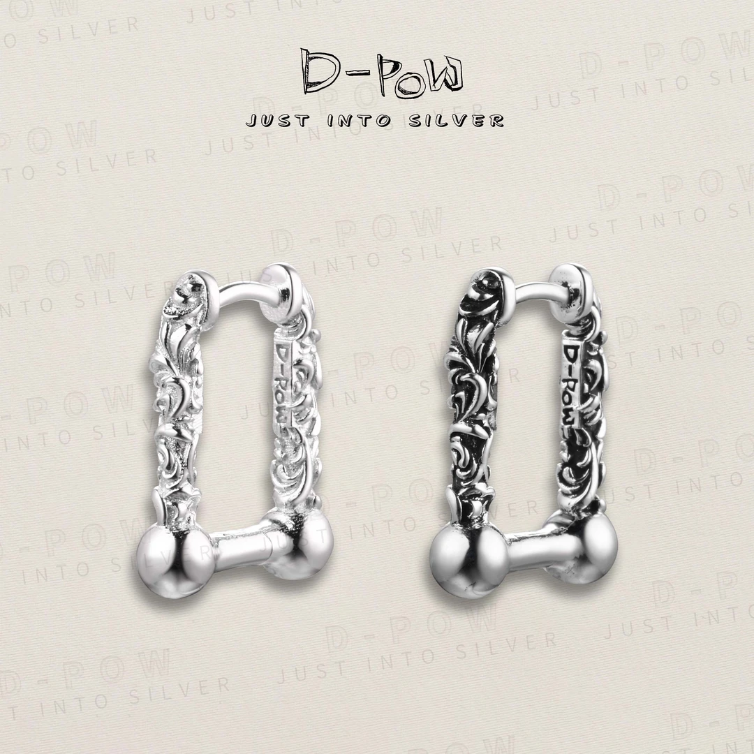 灯小炮 925银耳饰 马蹄耳扣（9824）