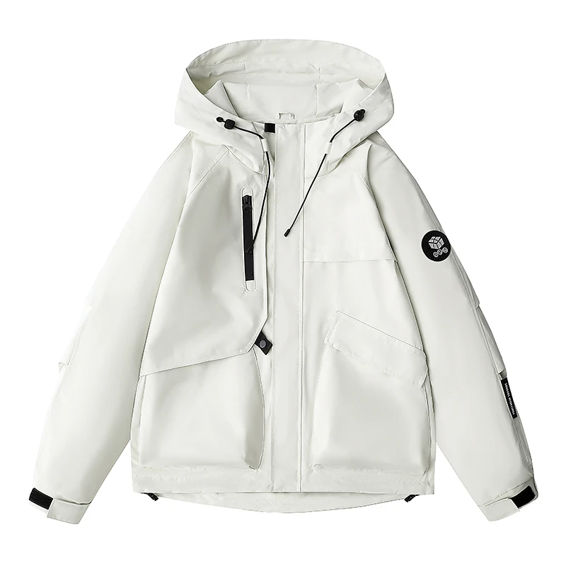 2025新款登山服连帽纯色情侣款防水多功能外套夹克男冲锋衣男单冲