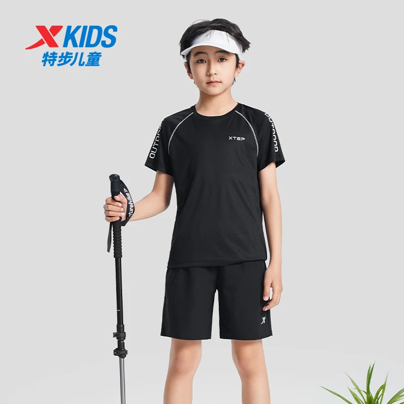特步儿童新款中大童户外夏日运动穿搭速干衣儿童速干衣套装
