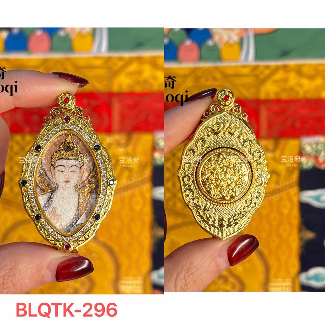 宝洛奇BLQTK-296 致敬敦煌燃灯古佛嘎乌盒老料手工砂唐卡