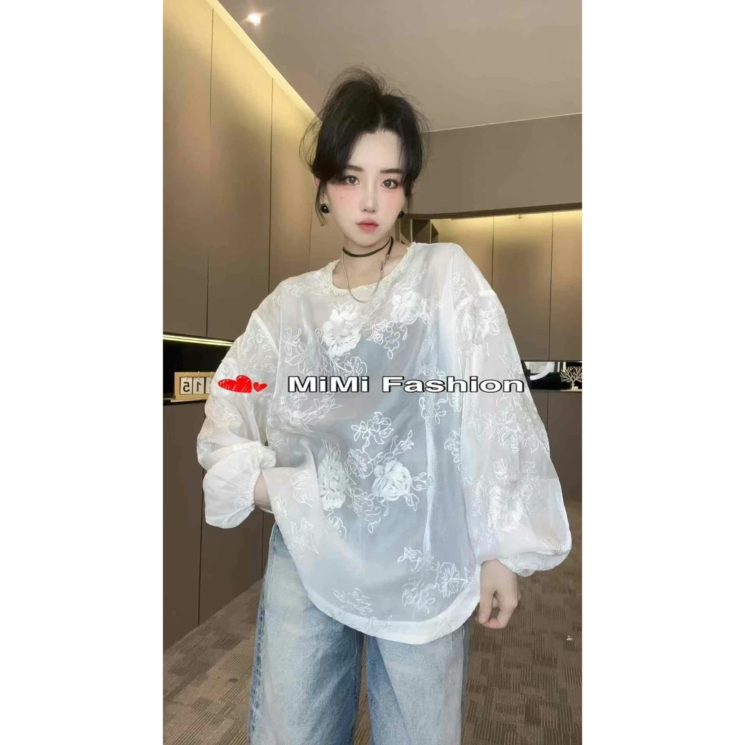 KIKI严选：96271-MT家欧货南油春季新款时尚绣花百搭衬衫