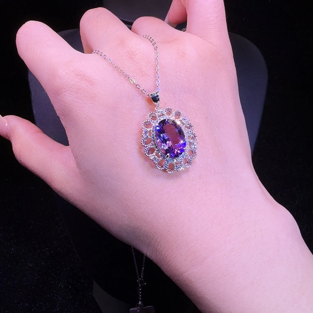 银S925镶嵌水晶颈饰