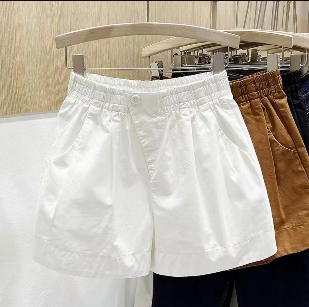 短裤女2025外穿宽松显瘦阔腿裤高腰a字休闲百搭热裤in