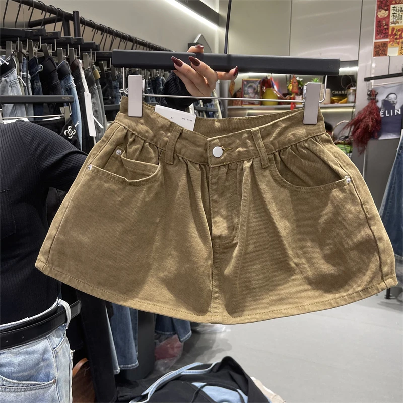 韩版复古低腰显瘦气质百搭牛仔半身裙2025春季新款防走光短裙女