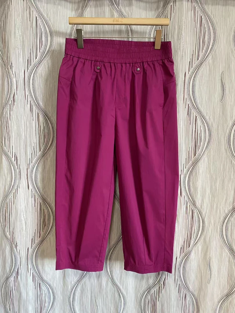 胖人坊大码女装冰丝哈伦裤01161 衣长84