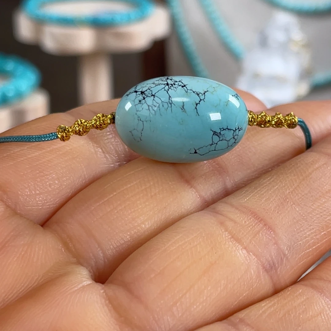 绿松石未镶嵌套链高瓷锁骨珠13.5mm