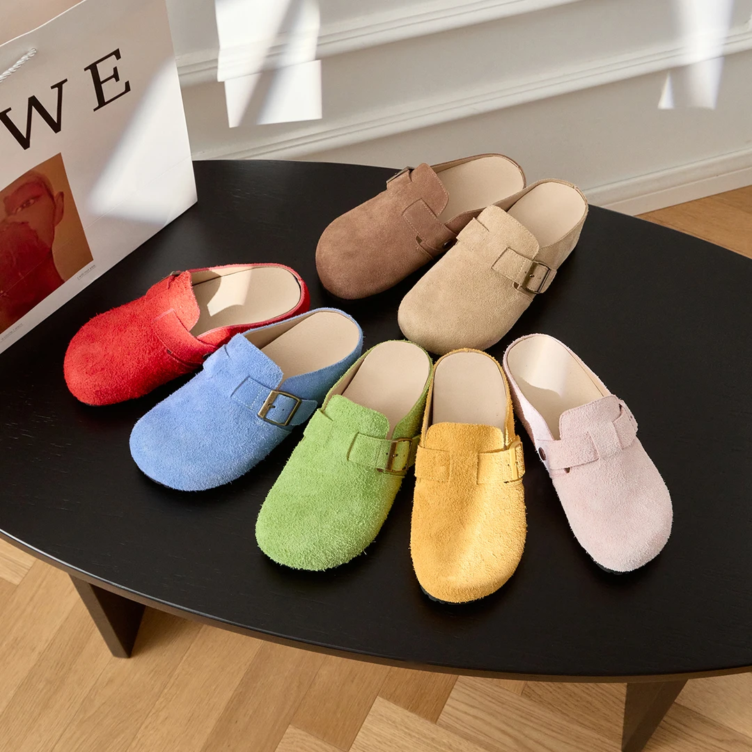 内增高勃肯鞋包头半拖女2025年秋季新款复古外穿一脚蹬懒人凉拖鞋