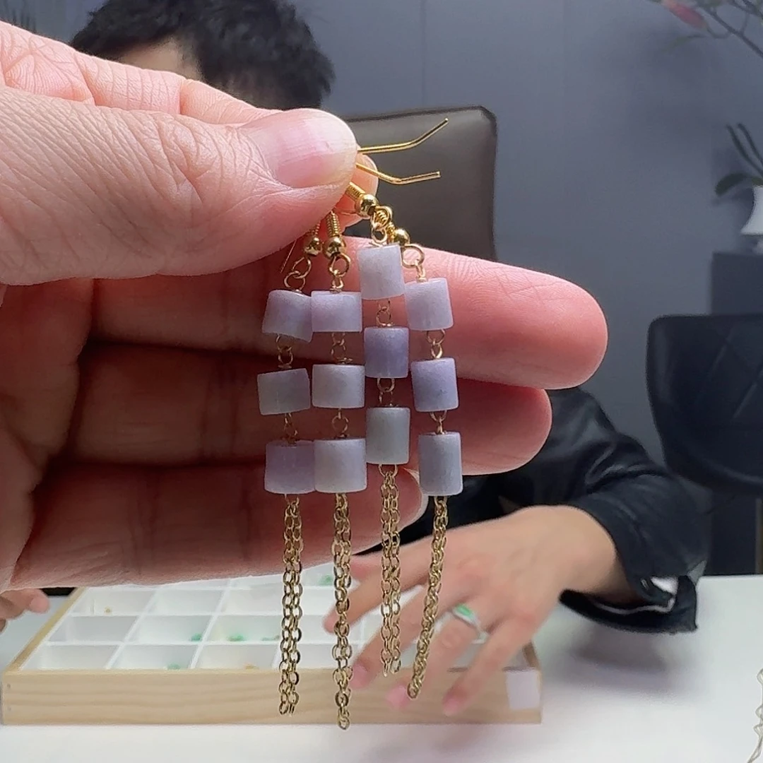 翡翠耳饰银S925镶嵌多样性发货其一