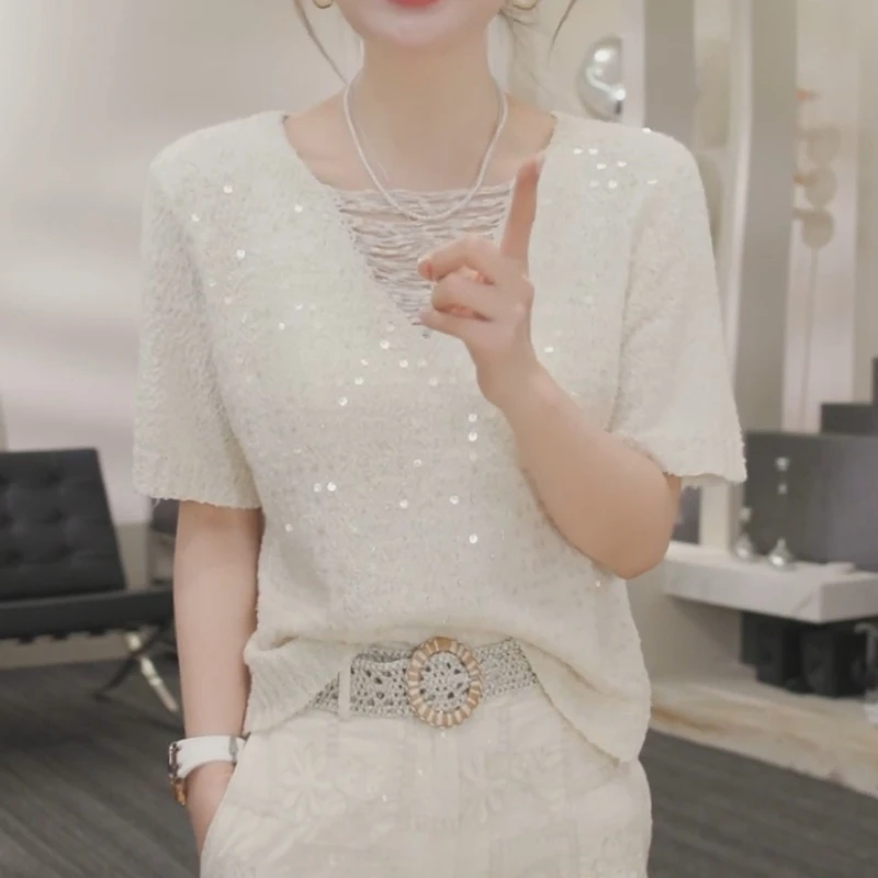 【沉鱼落雁】2025春季新款时尚百搭休闲显瘦针织上衣LK2502509