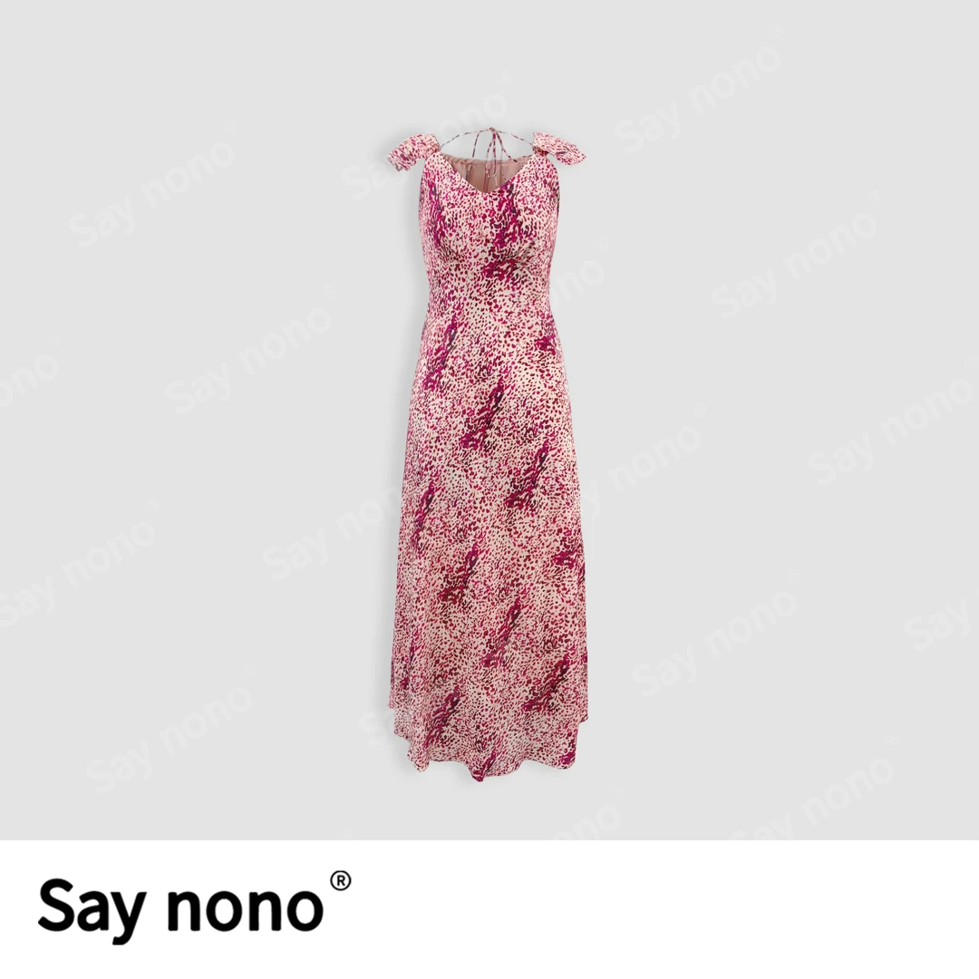 懒猫nono│Saynono春夏季新款高级气质斑点女士连衣长裙H055079X