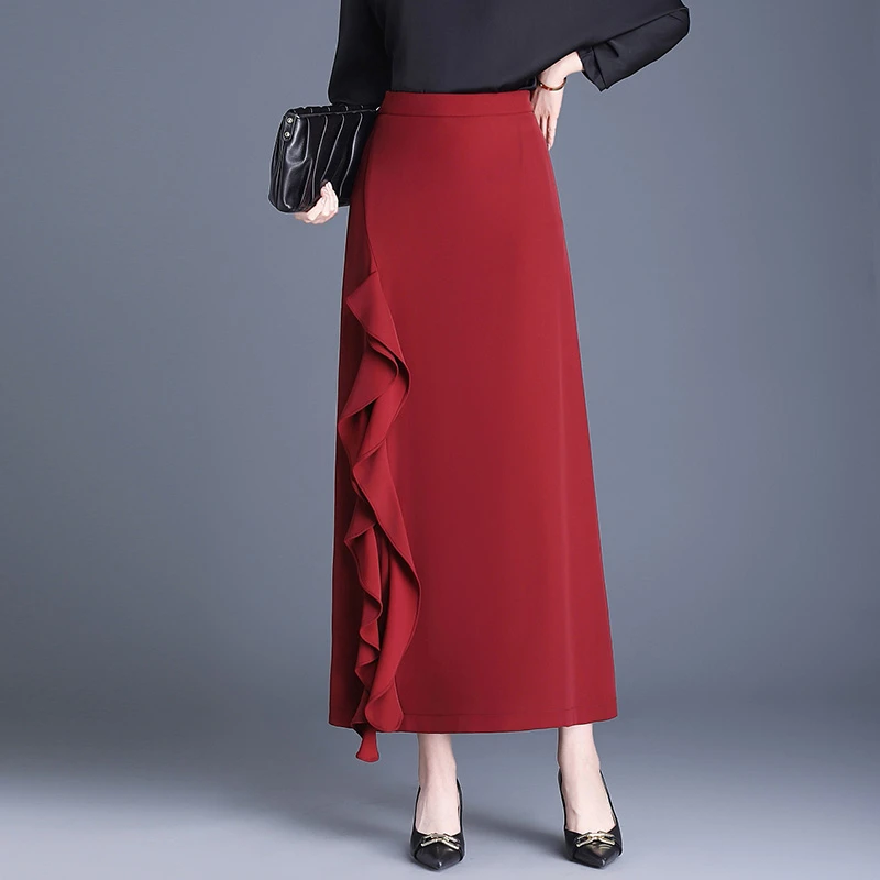 不规则冰凉丝气质高级感2025春夏新款高腰显瘦垂感a字半身裙