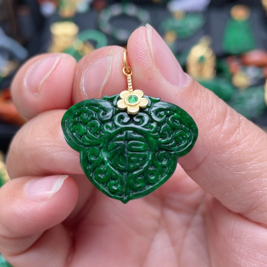 翡翠银S925镶嵌颈饰