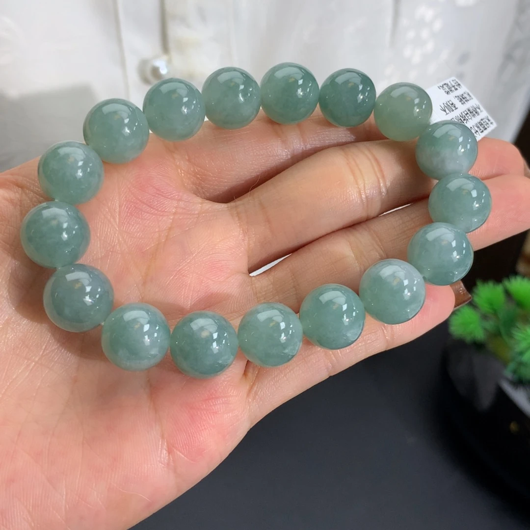 未镶嵌手串翡翠卡11.7胶润蓝晴手串
