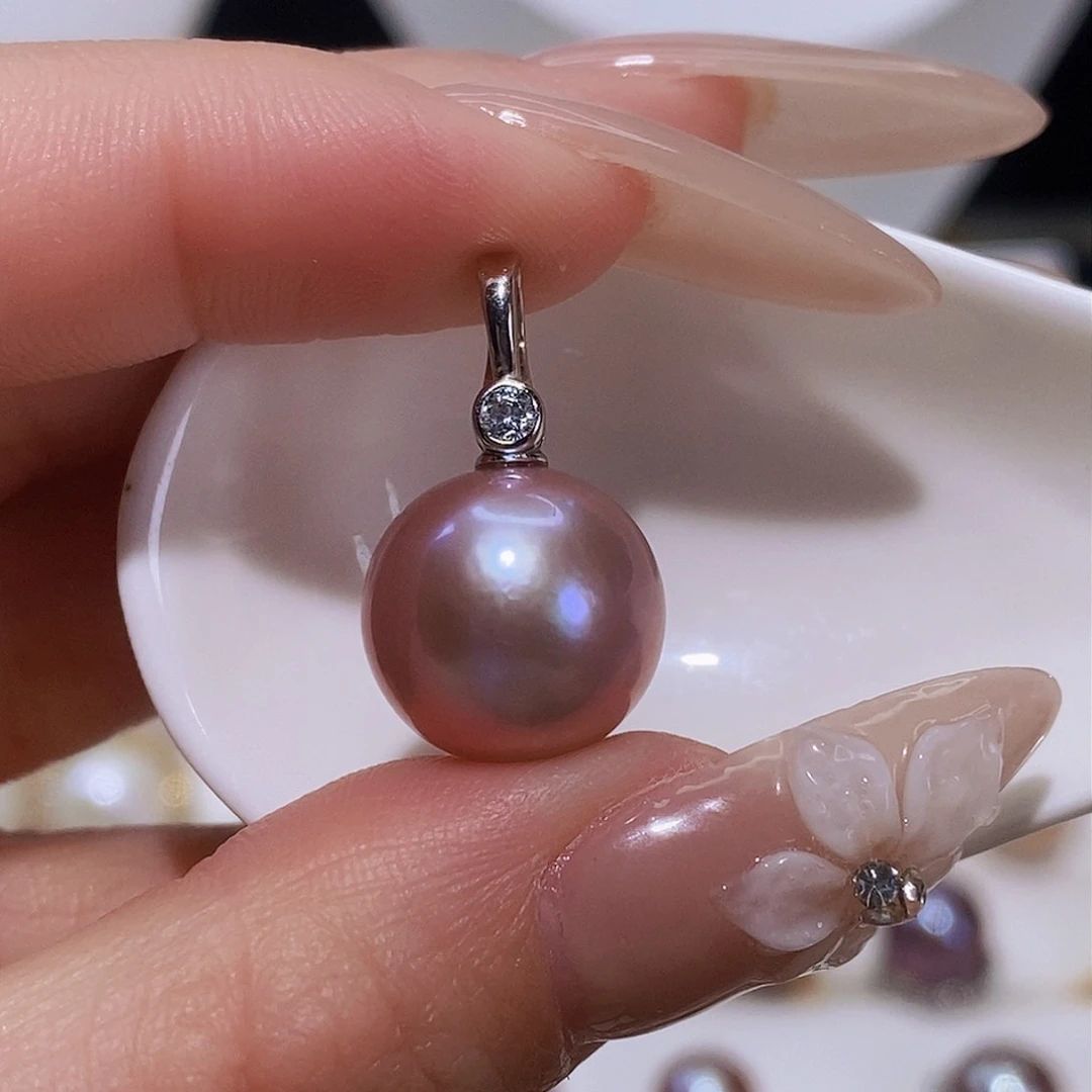 淡水珍珠颈饰银S925镶嵌捻*