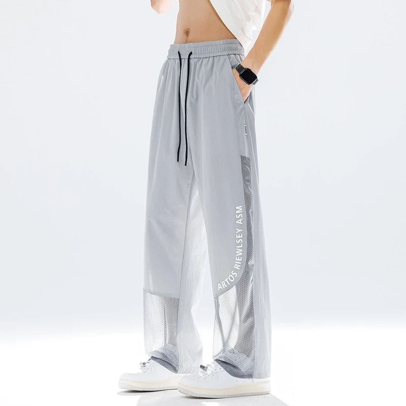 速干裤大码男士裤子2025新款流行爆款网纱夏季冰丝轻薄透气休闲裤