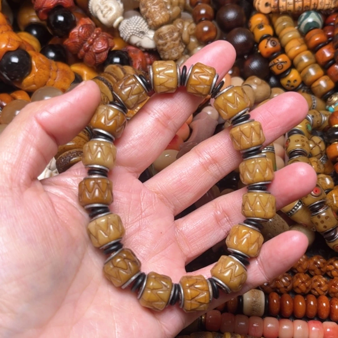 【闪购商品】牛骨手串/手链牛骨原色吞金兽13×16颗