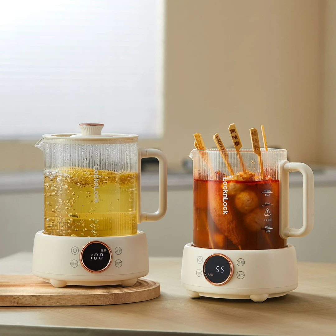 LocknLock全玻璃恒温养生壶炖煮一体办公室小型家用煮茶水壶新款