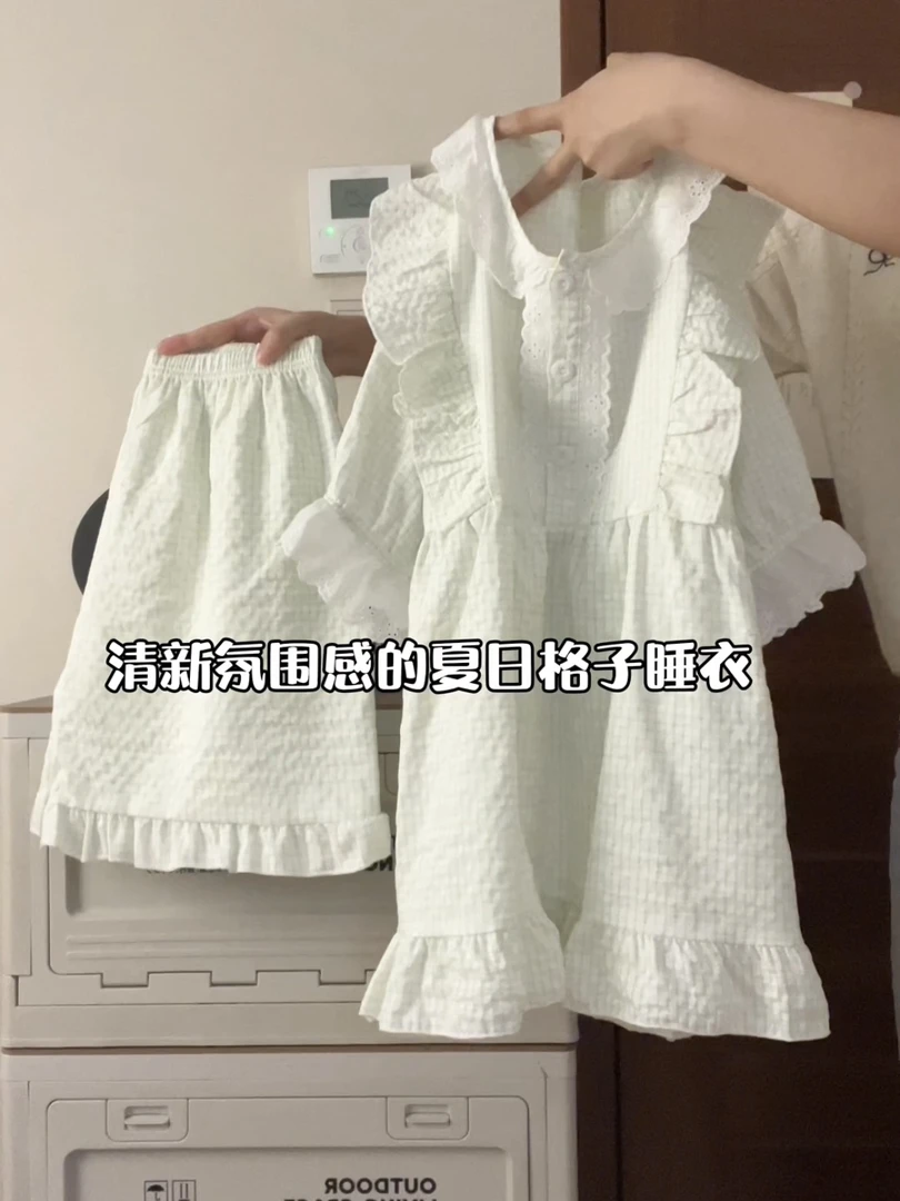 夏季云朵棉提花睡衣女短袖短裤甜美软妹可爱党套装家居服可外穿