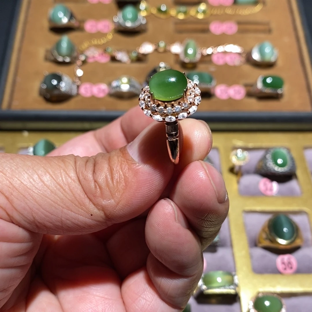 和田玉（碧玉）戒指未镶嵌