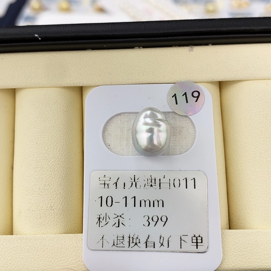 耳饰海水珍珠未镶嵌10-11mm宝石光澳白（无鉴赏）