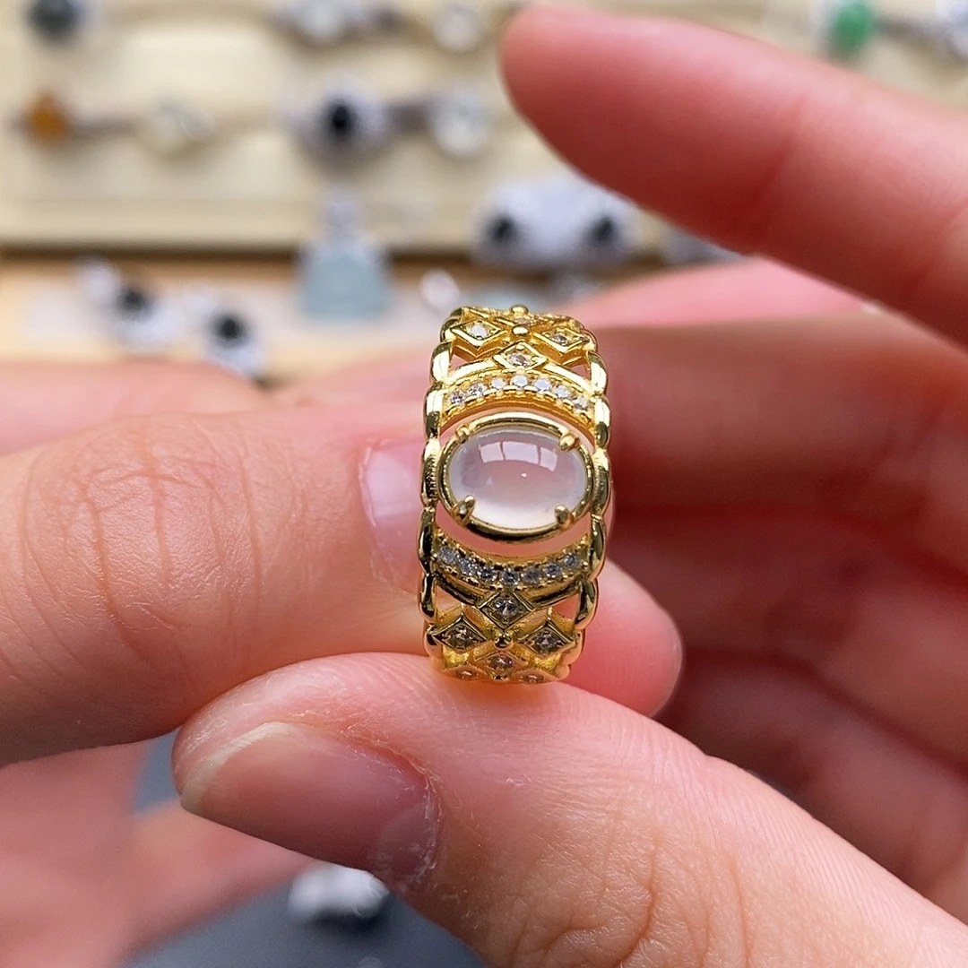 翡翠银S925镶嵌戒圈哈哈哈哈哈哈