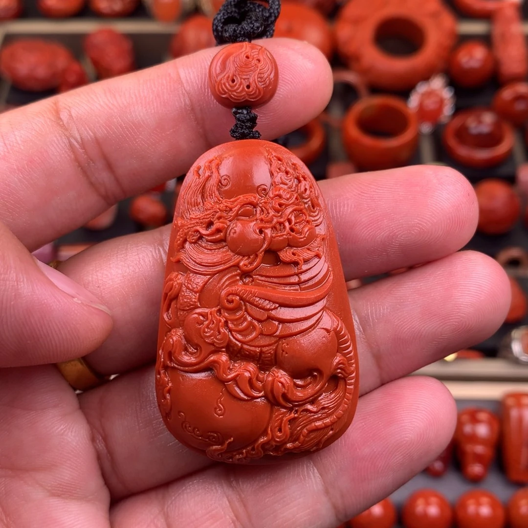 南红玛瑙未镶嵌麒麟吊坠30+