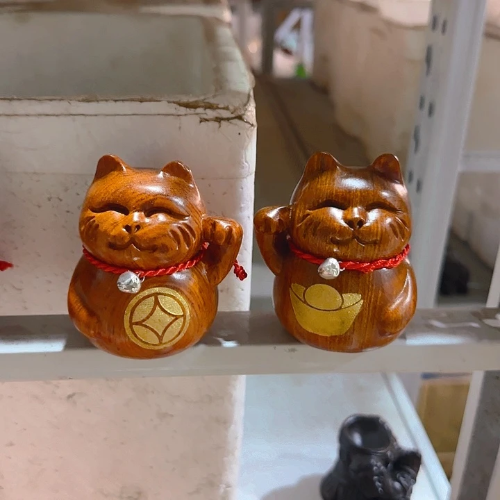木花梨木8招财猫一对