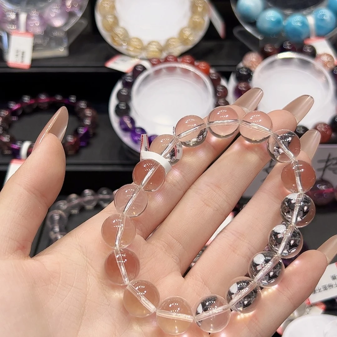 茹***೨手链水晶未镶嵌sg13白水晶12+