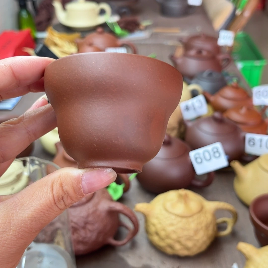 紫砂茶壶紫泥无添加封釉70cc一对