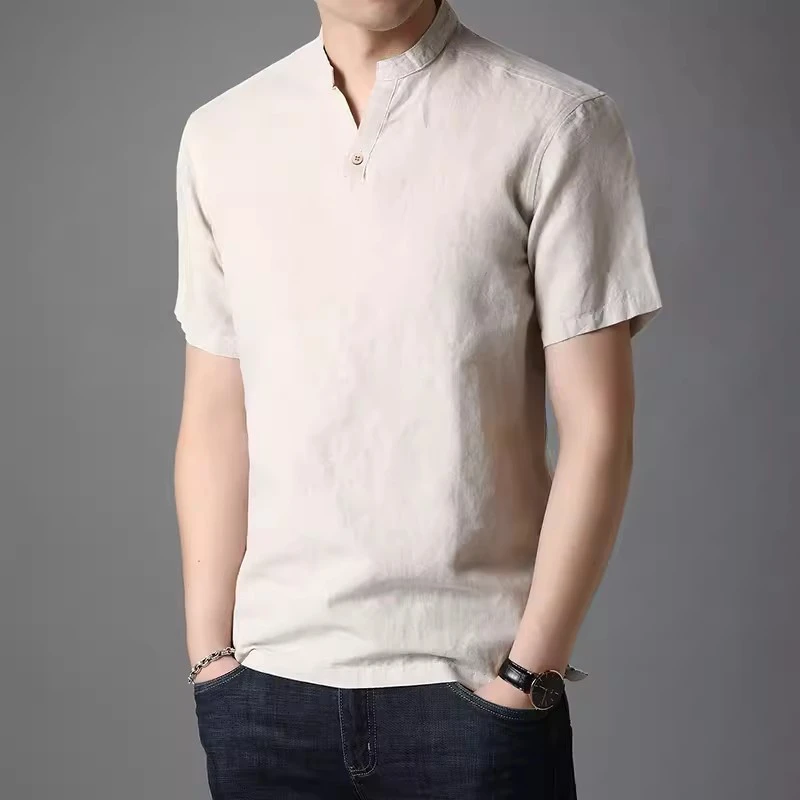 Louis Fordea/路易弗狄T恤宽松薄款夏季透气男装时尚男士短袖衬衫