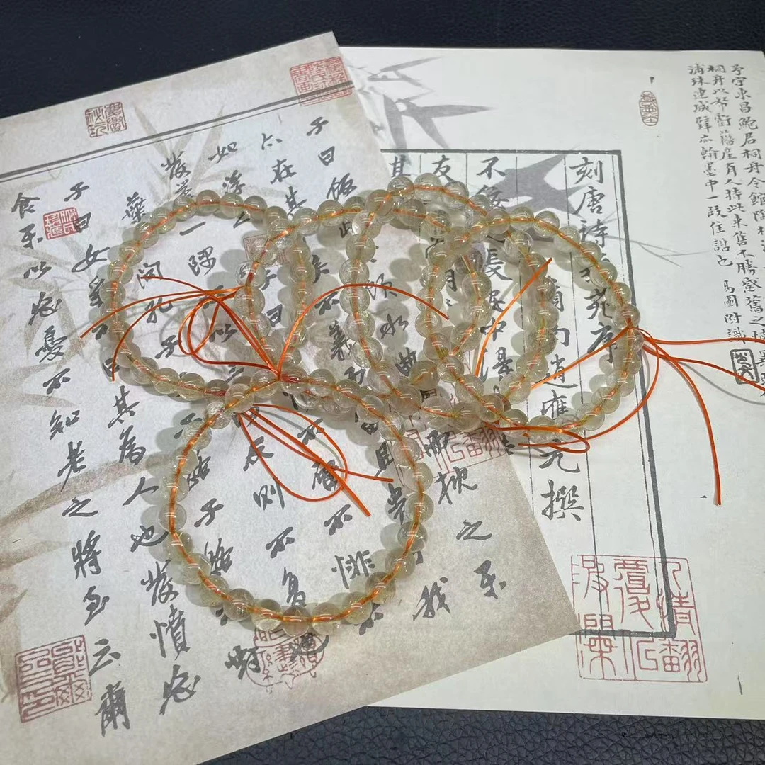 【小梅哥】天然金发晶手链多样性发其一