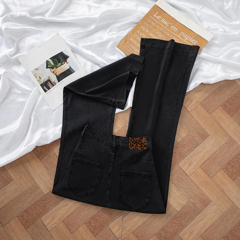 弹力黑色天丝莱赛尔牛仔裤女2025夏季新款薄款阔腿裤宽松裤子潮流