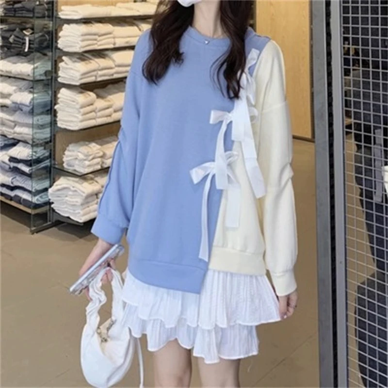 蝴蝶结卫衣女设计感复古小众秋季宽松长袖慵懒风上衣