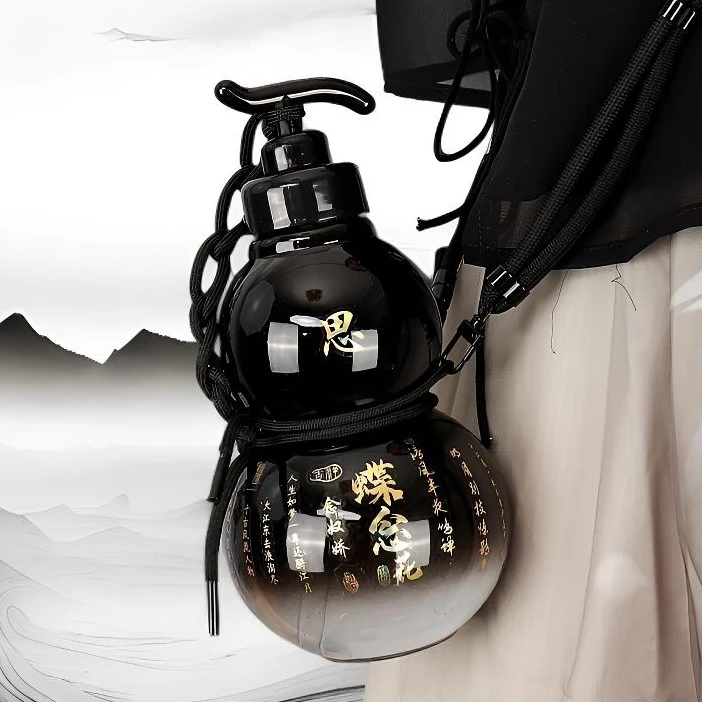 母婴Tritan国风潮流款水杯逛街好玩水杯葫芦水杯塑料杯运动水壶