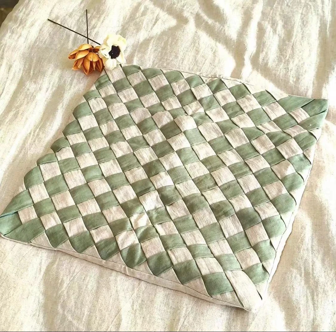 欧式风方形45x45纯汉麻编织抱枕套适合沙发客厅卧室床头使用