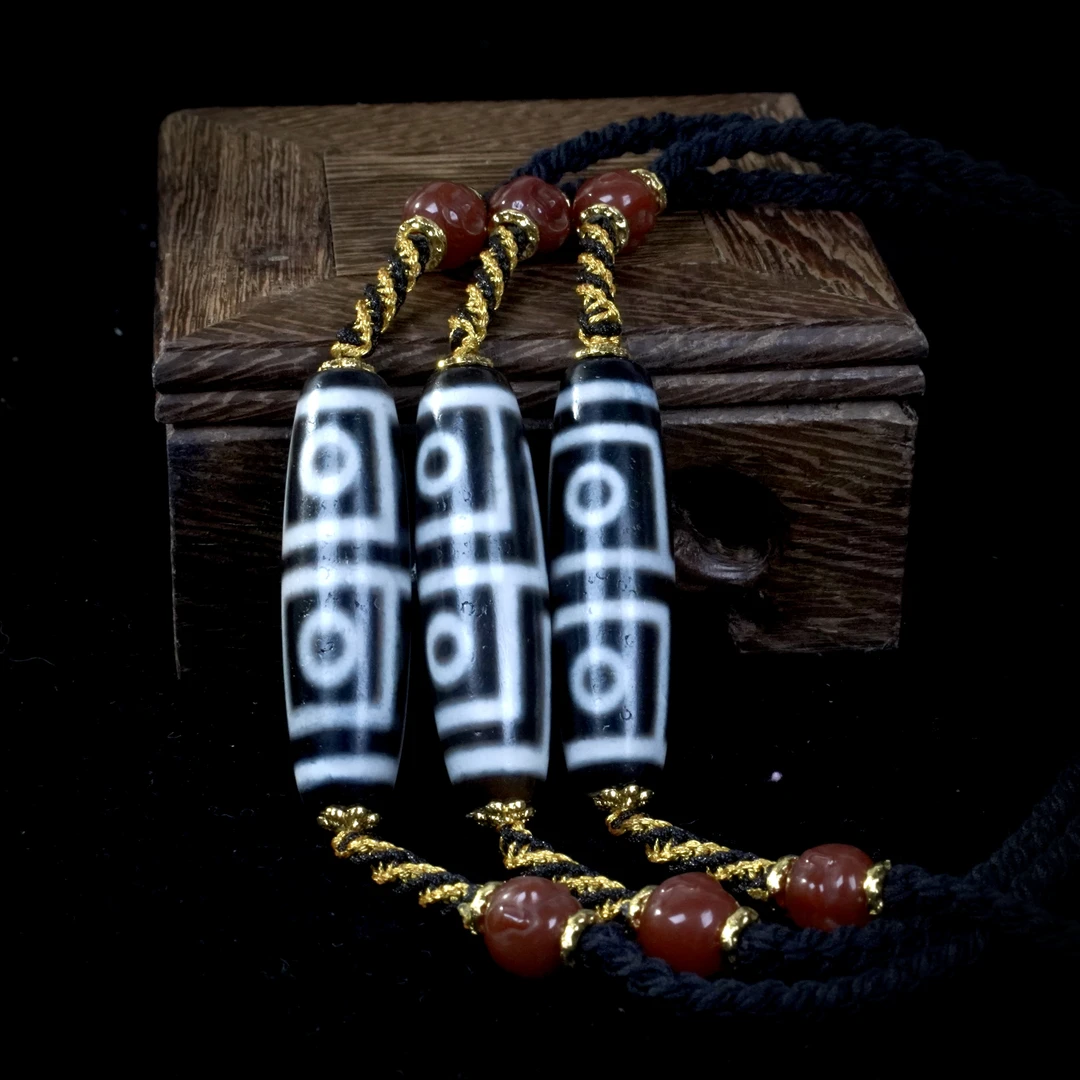 【老佛爷】0044-四眼天珠玛瑙锁骨链-多样性随机发