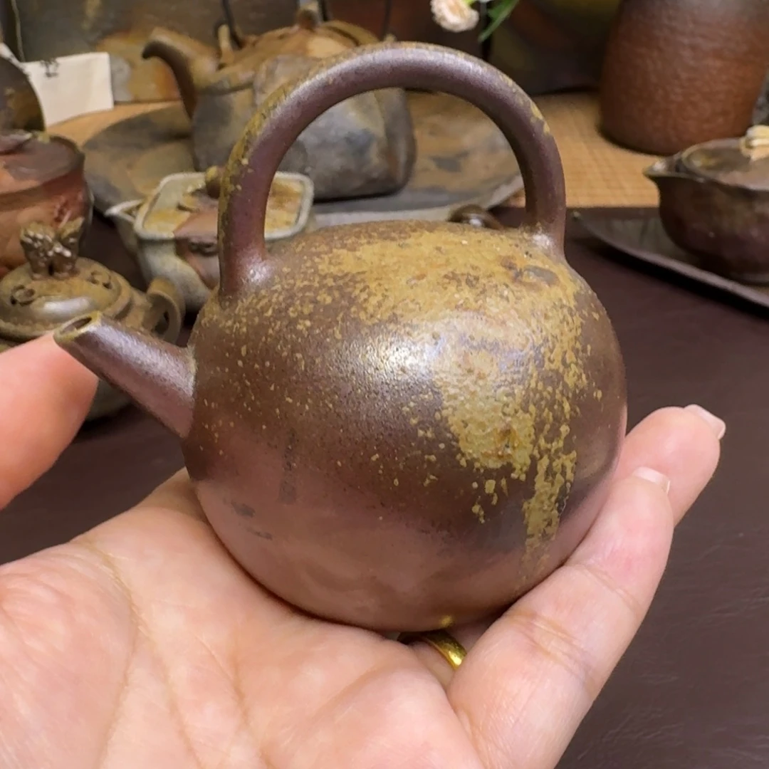 备前烧 乐仙 把把壶 置物