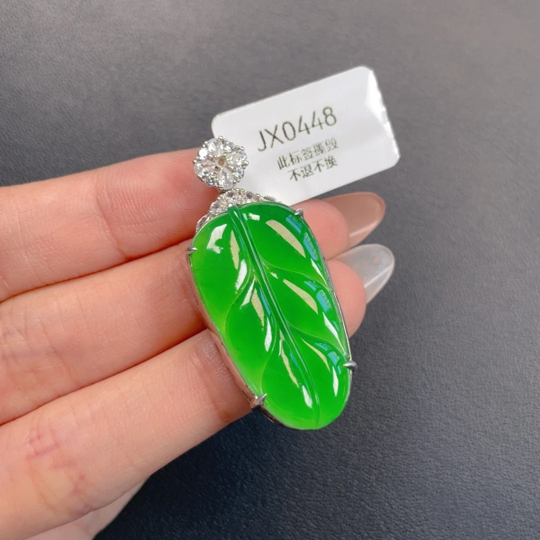 翡翠银S925镶嵌吊坠(不含链)