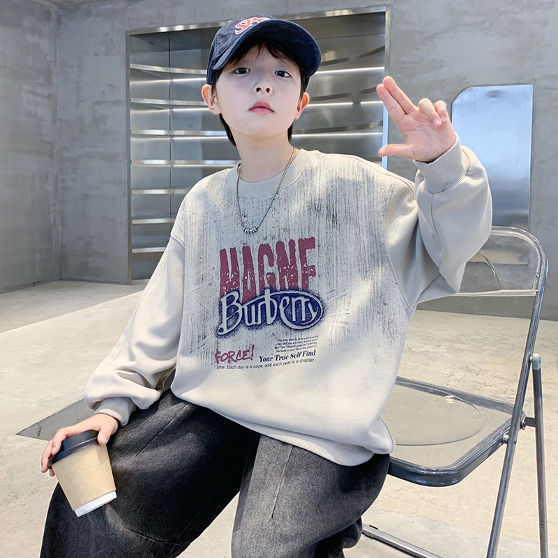 儿童装男童秋装卫衣2025新款春秋款中大童秋季男孩酷帅洋气上衣潮