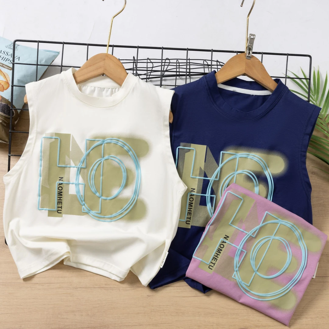 【新款2025】纯棉中大童无袖夏季纯棉背心儿童洋气宽松时尚夏装