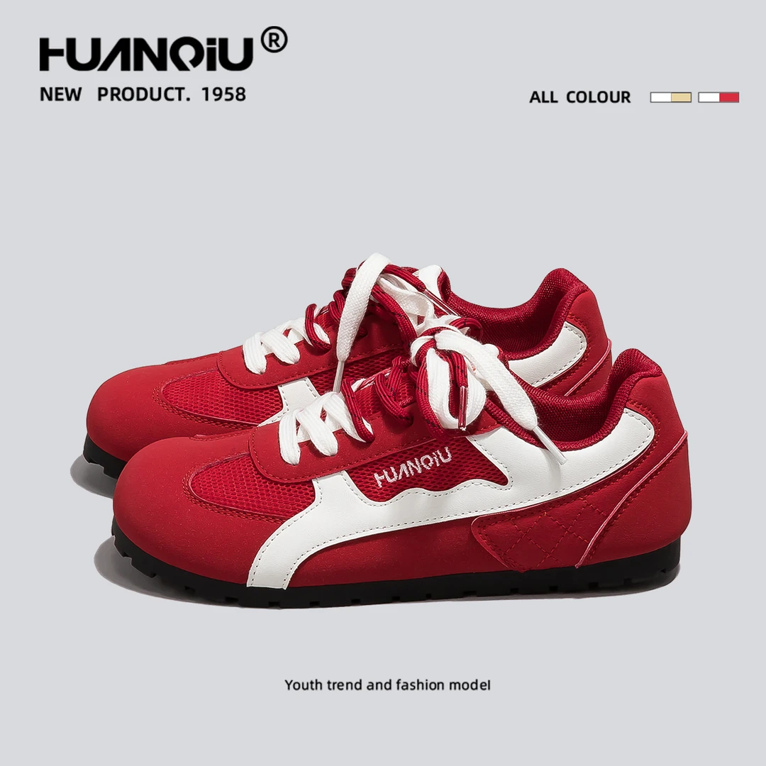 环球夏季氛围感元气红轻薄显摆德训鞋高颜值舒适百搭小红鞋HC6973