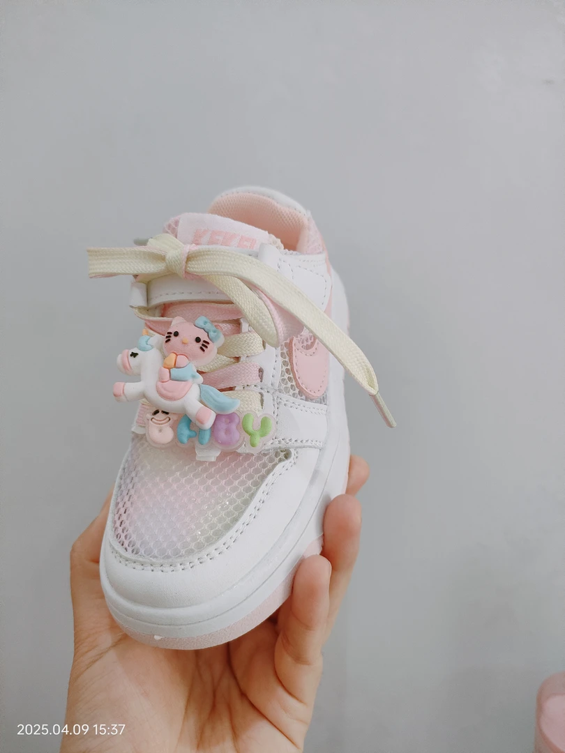 2025新款女孩鞋子网面透气网鞋儿童小板鞋透网鞋子双鞋带洋气