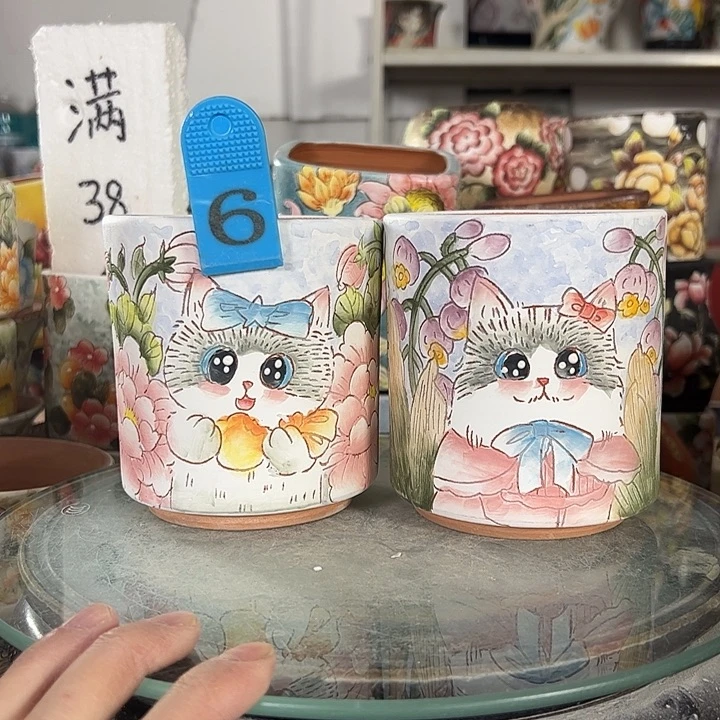 满38包邮 景德镇幸运花盆