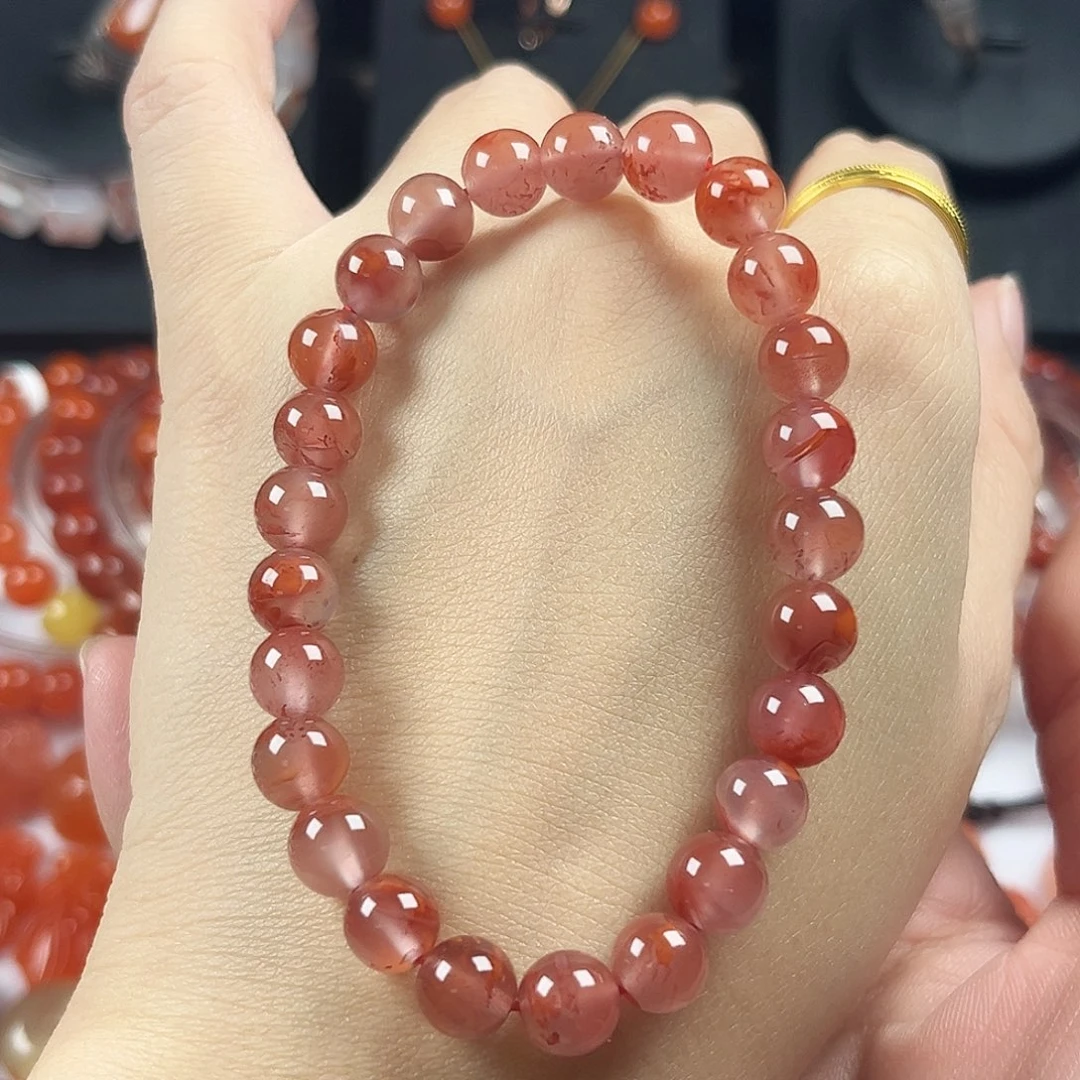 南红玛瑙未镶嵌珠宝奇石单圈7