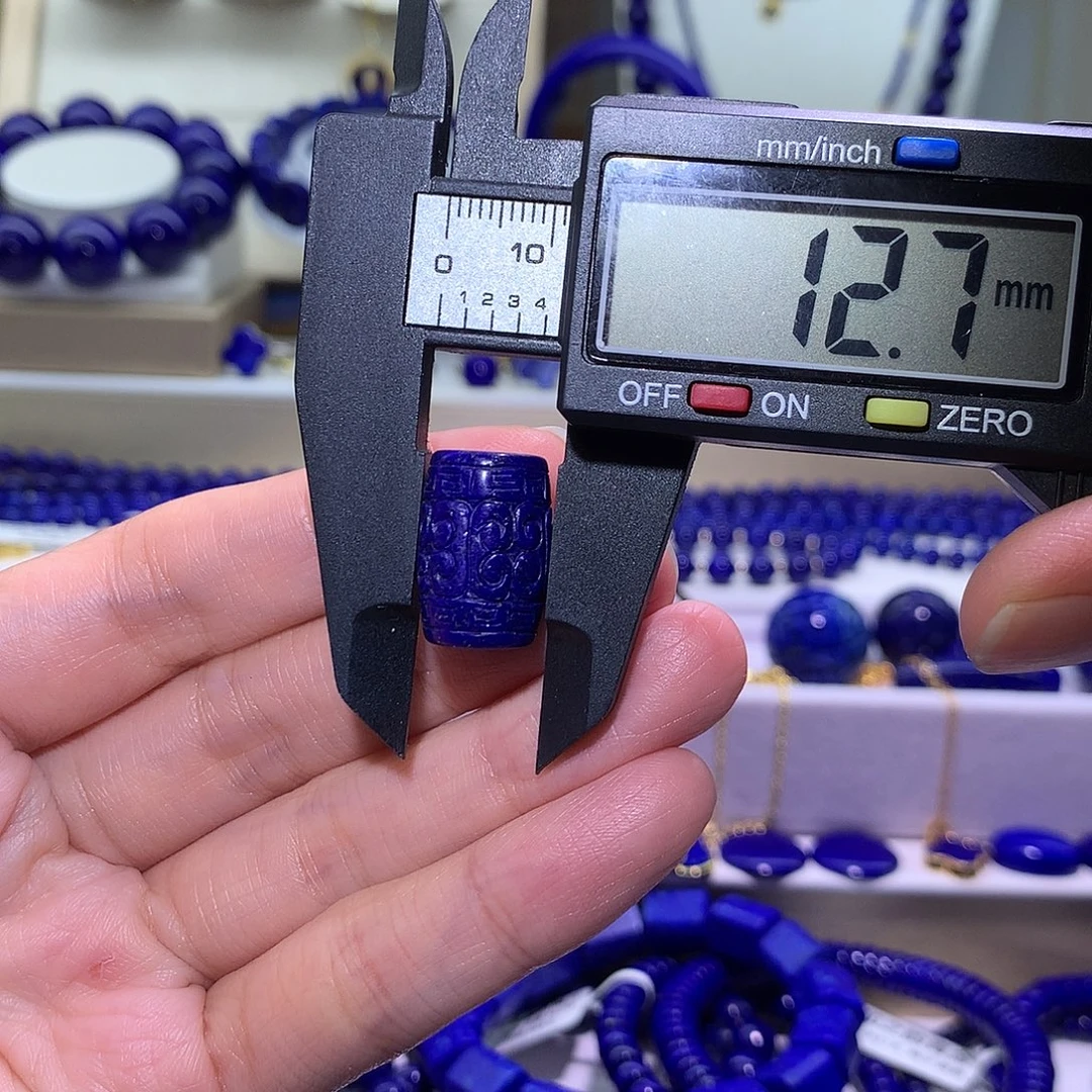 青金石未镶嵌天然原矿回纹天珠18*12.7m